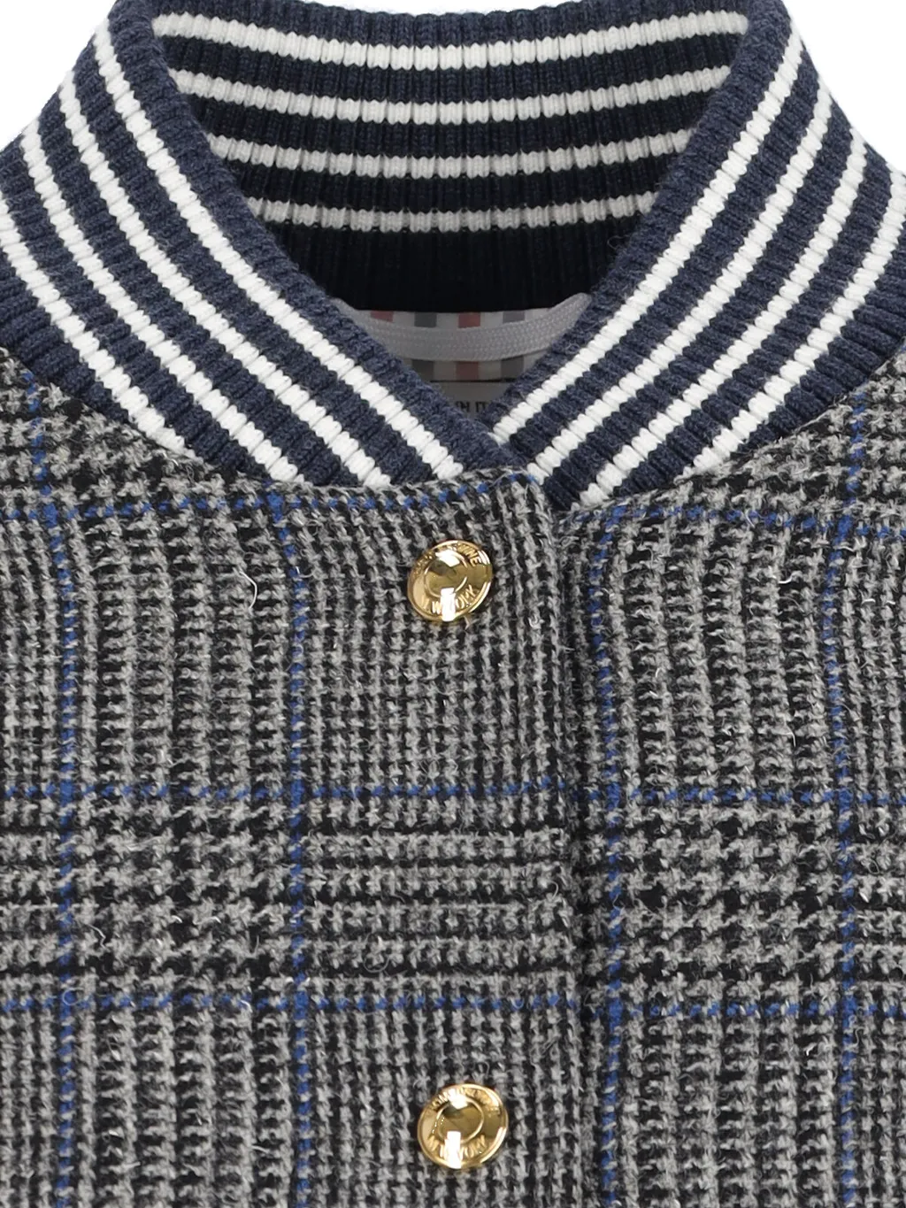Buttoned Checked Jacket