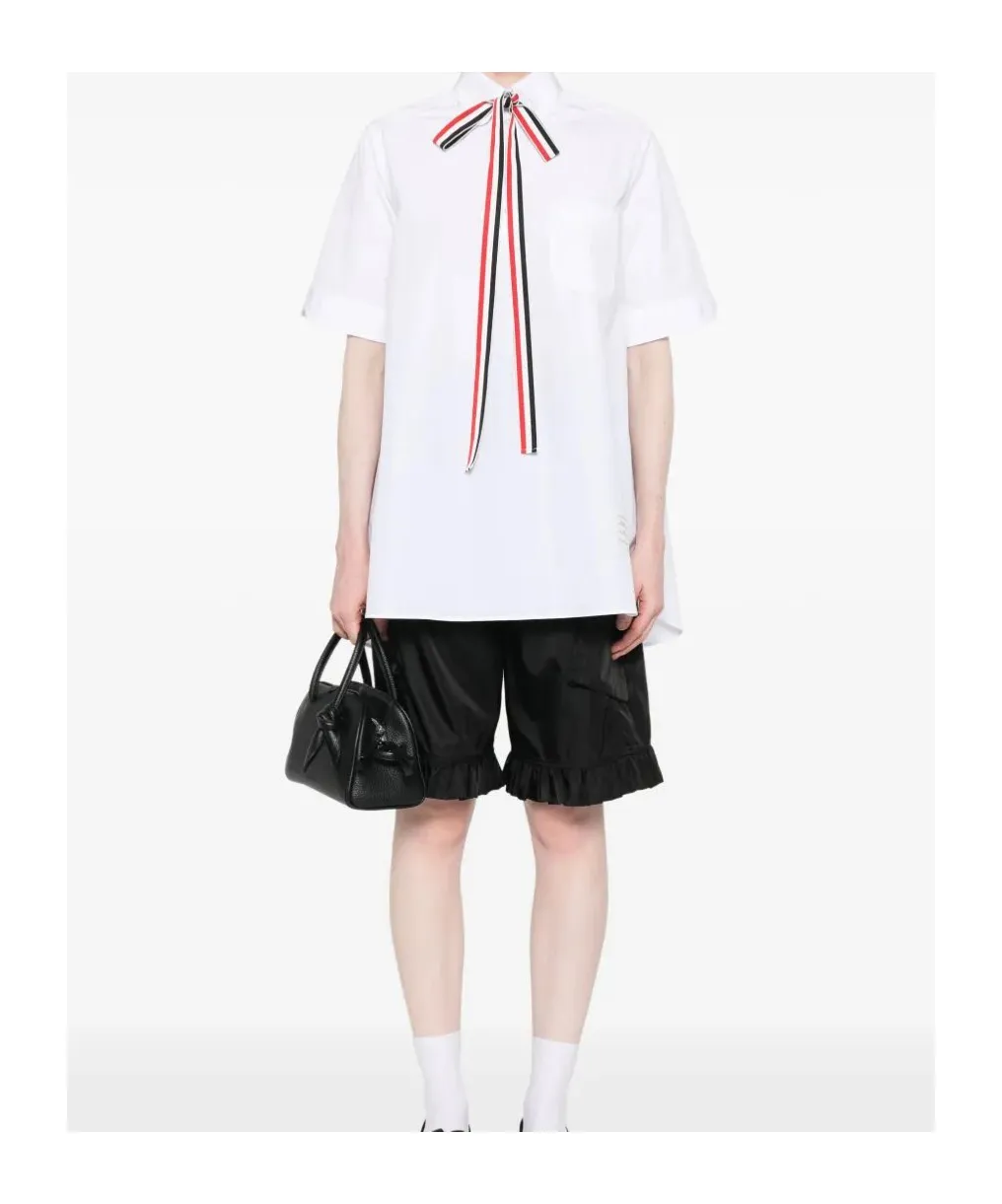 Short-Sleeve Bow Detail Shirt