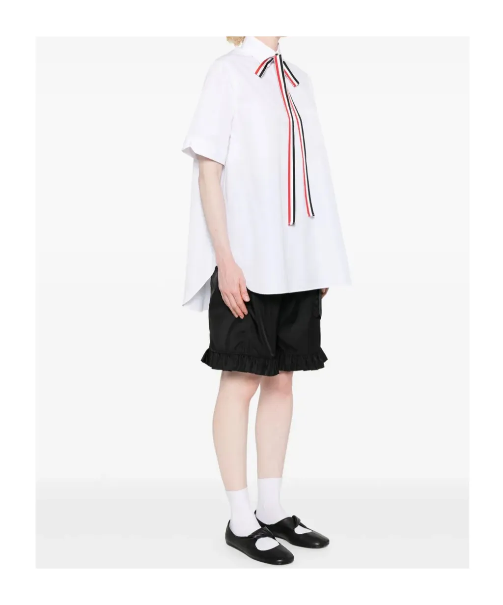 Short-Sleeve Bow Detail Shirt