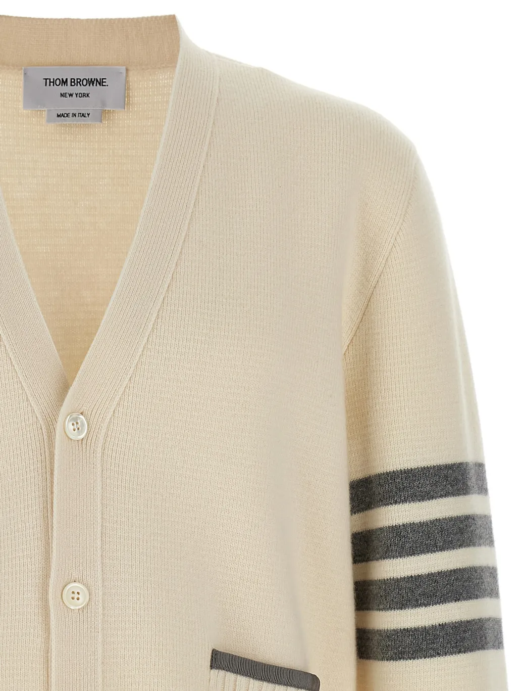 4-Bar Striped Knit Cardigan