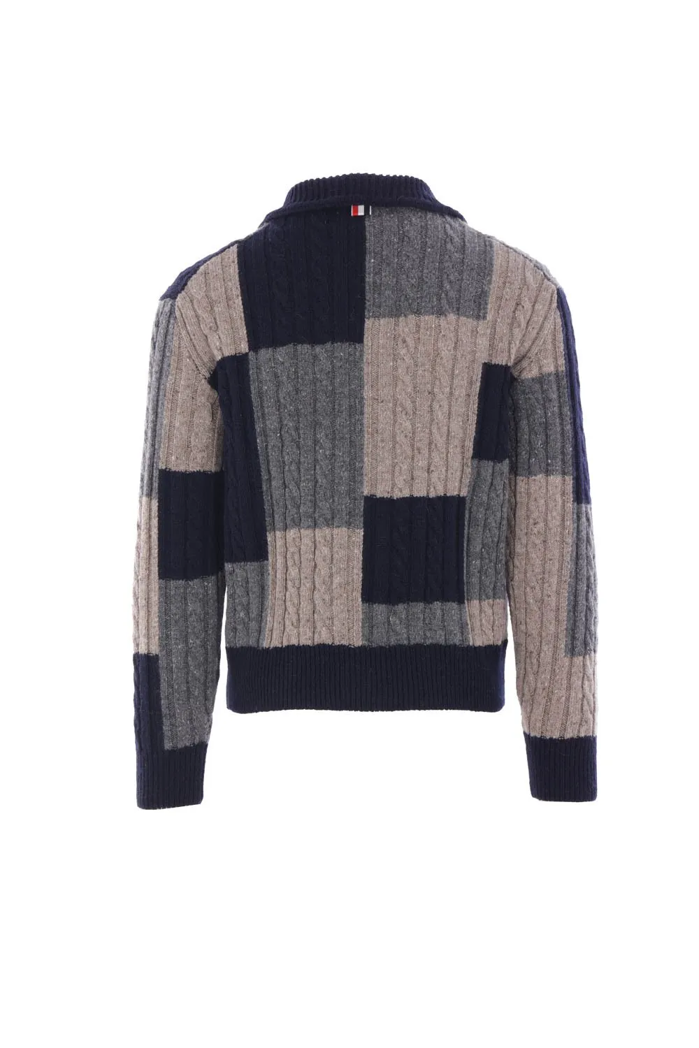 Checked Knitted Cardigan