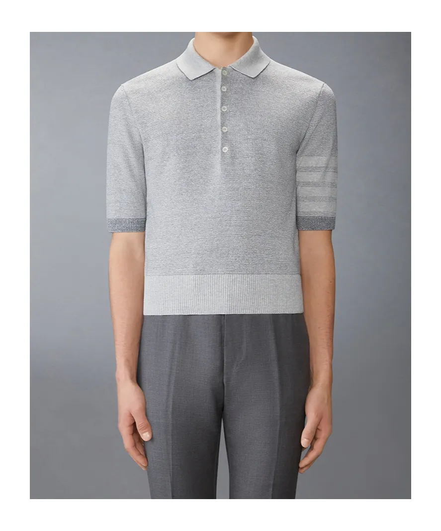 4-Bar Stripe Cotton Polo Shirt