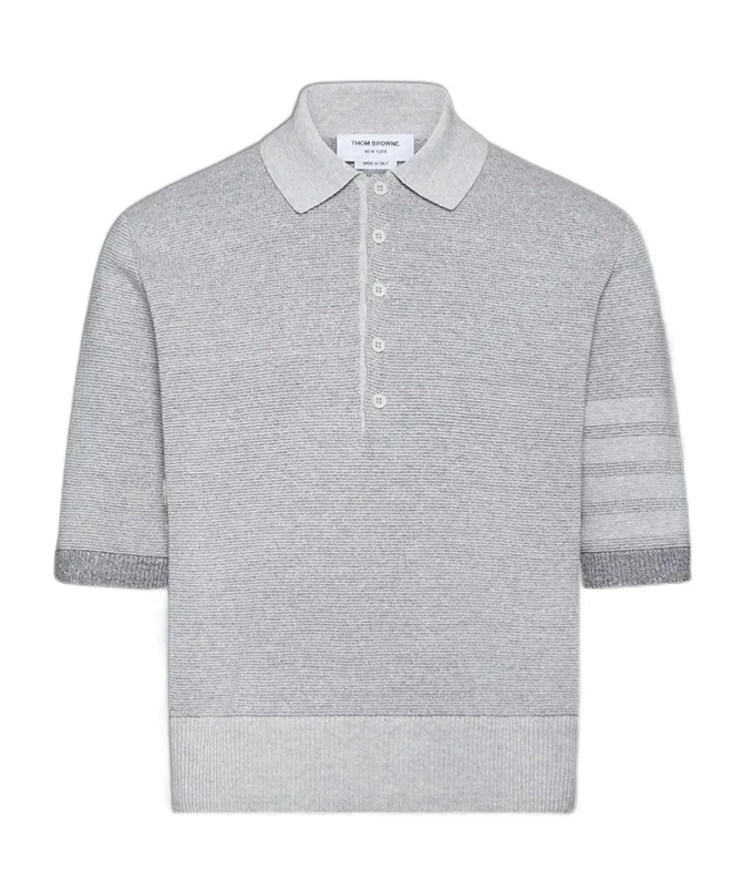 4-Bar Stripe Cotton Polo Shirt