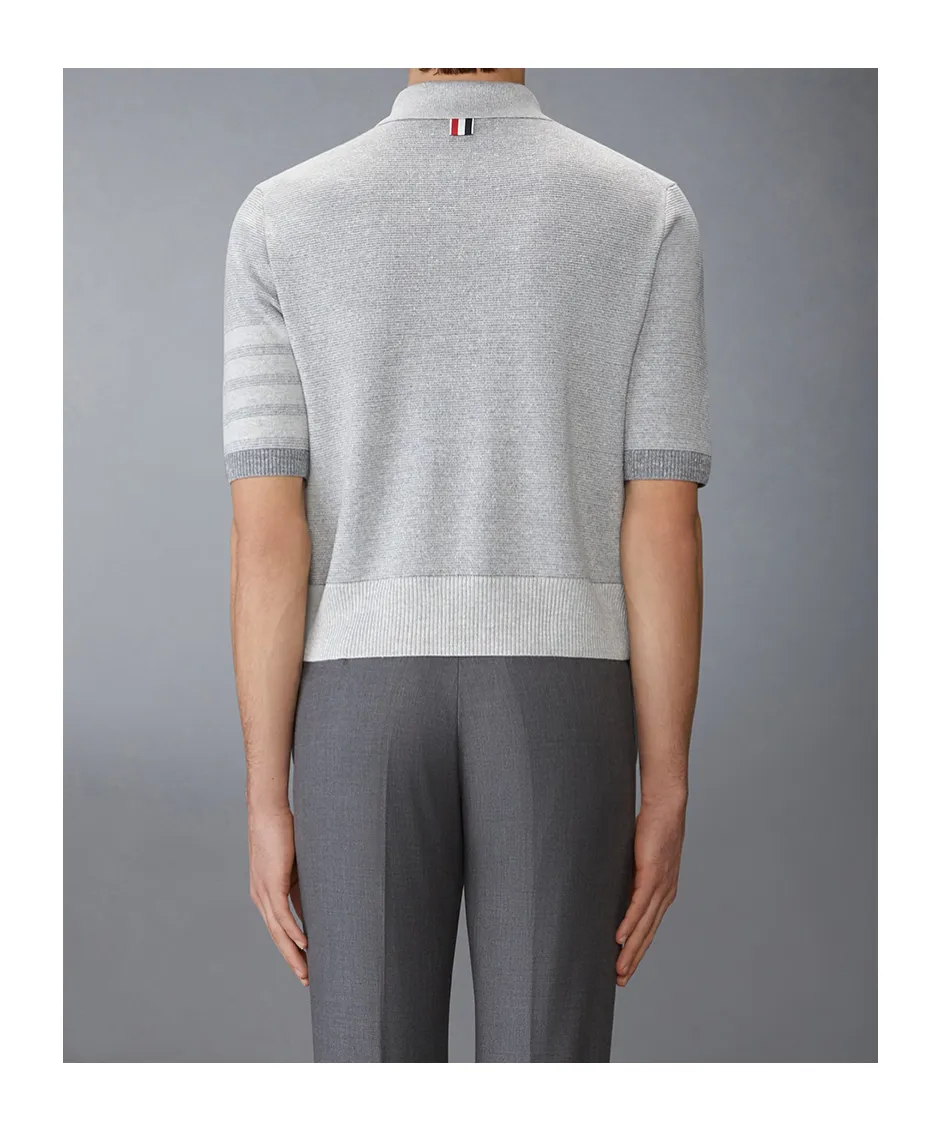 4-Bar Stripe Cotton Polo Shirt