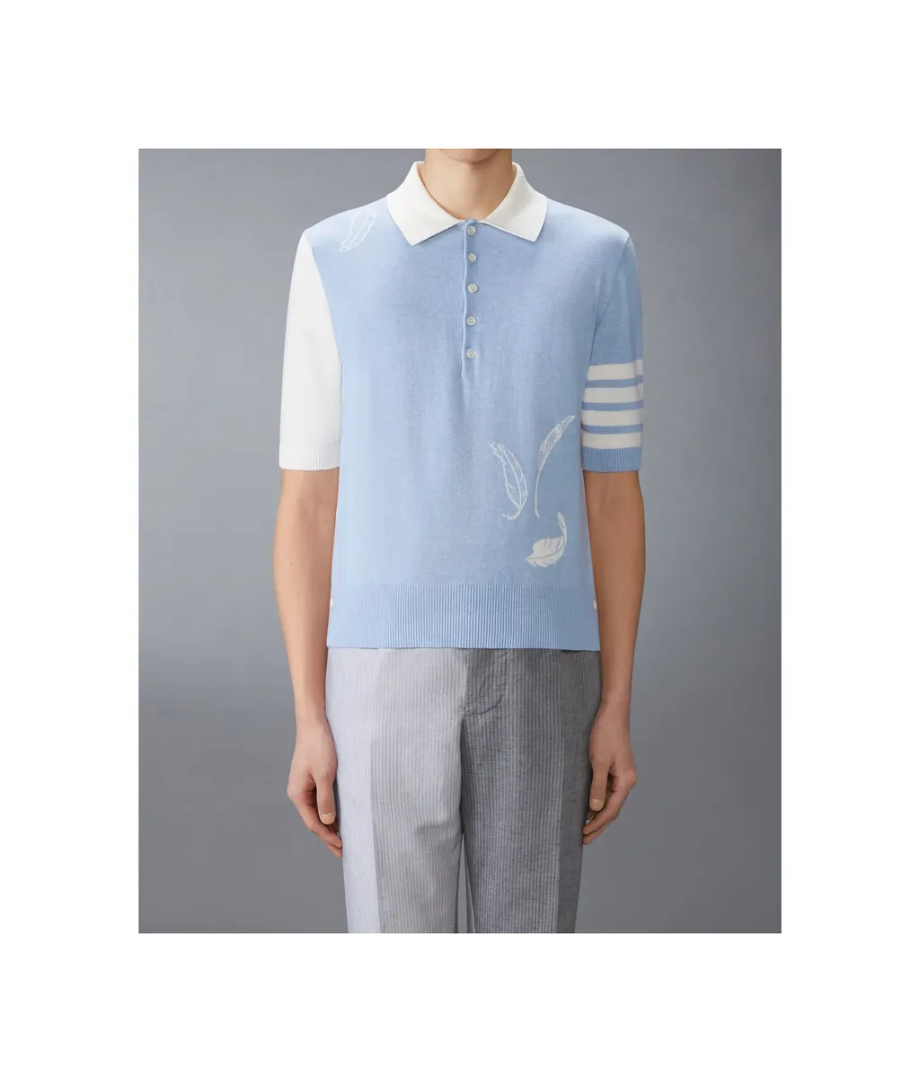 4-Bar Stripe Cotton Polo Shirt