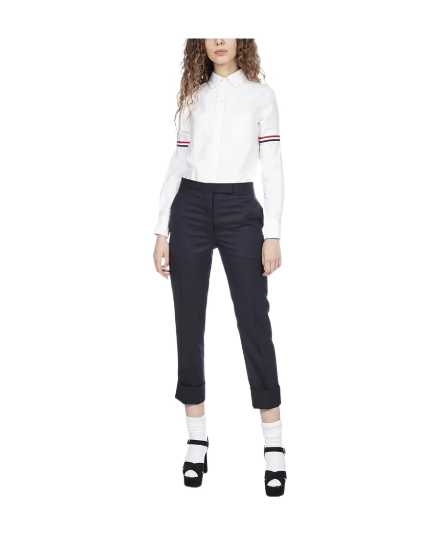 Cropped Slim Leg Trousers