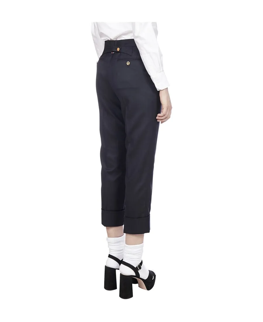 Cropped Slim Leg Trousers