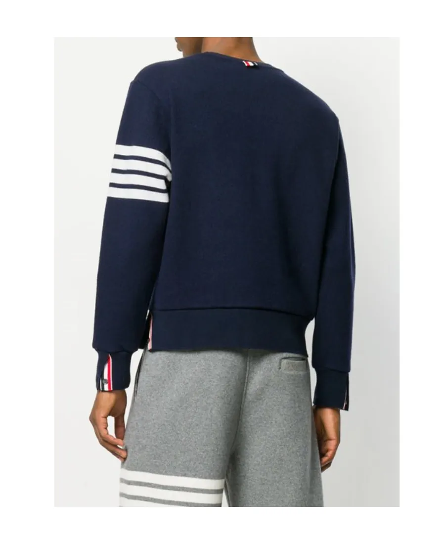 4-Bar Striped Trim Pullover
