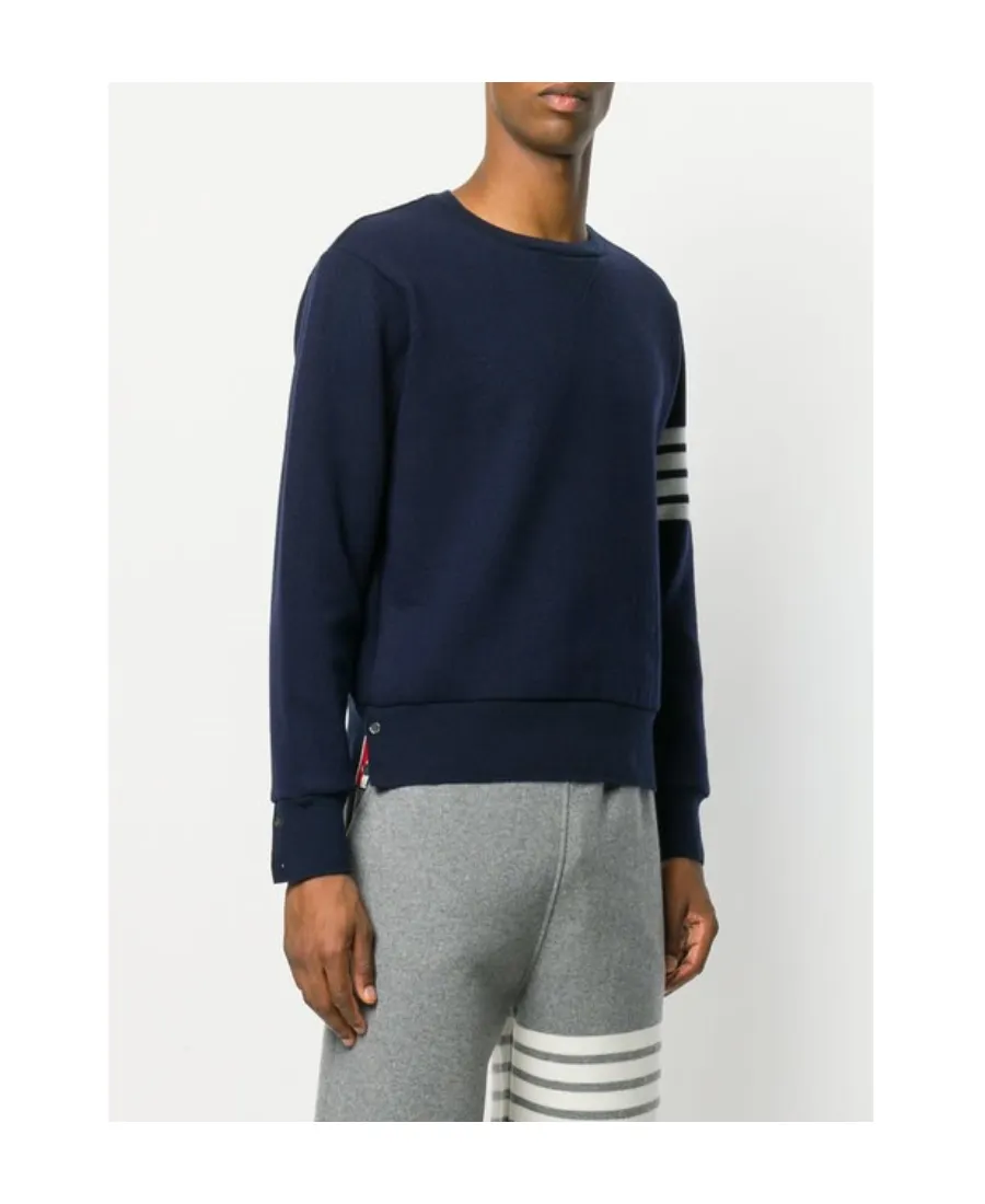 4-Bar Striped Trim Pullover