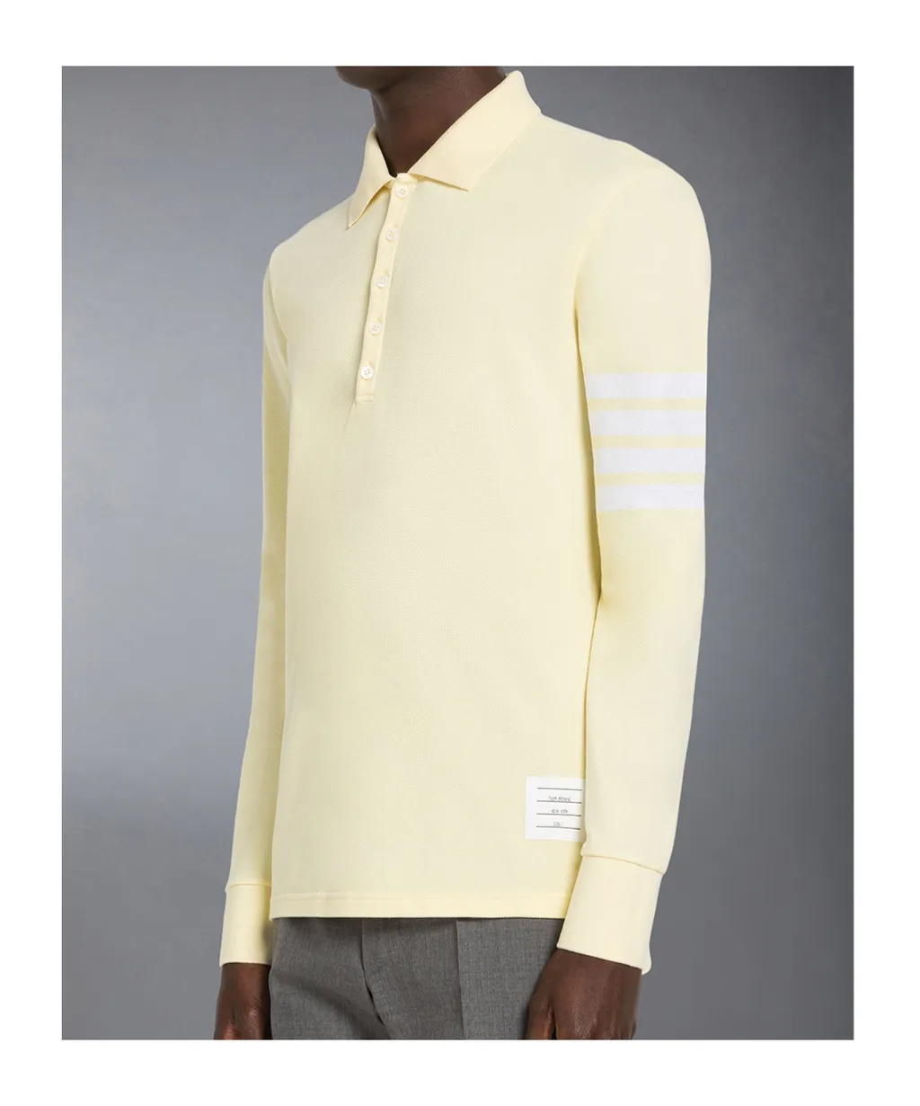 4-Bar Long-Sleeve Polo Shirt