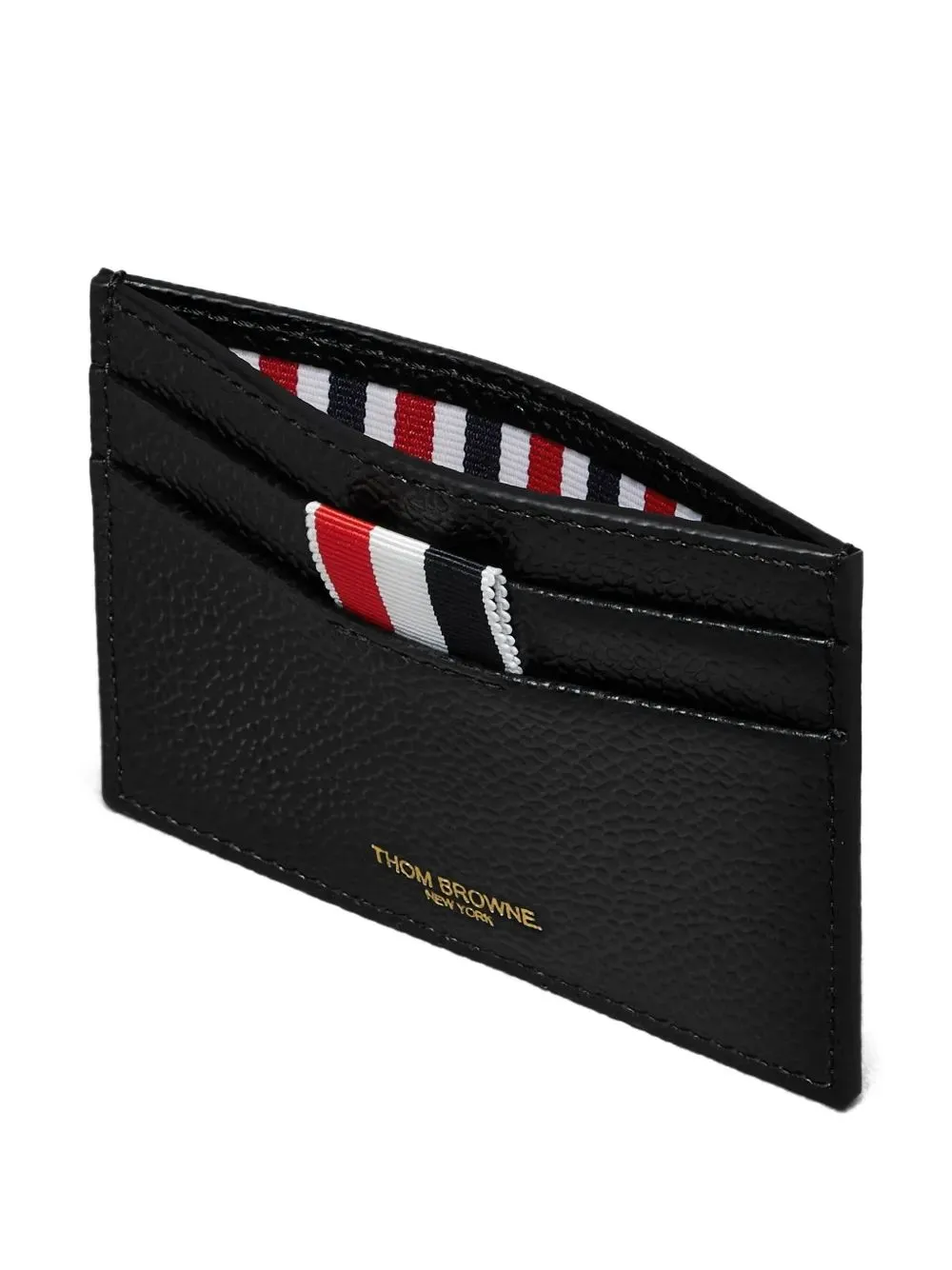 Embroidered Stripe Textured Card Holder