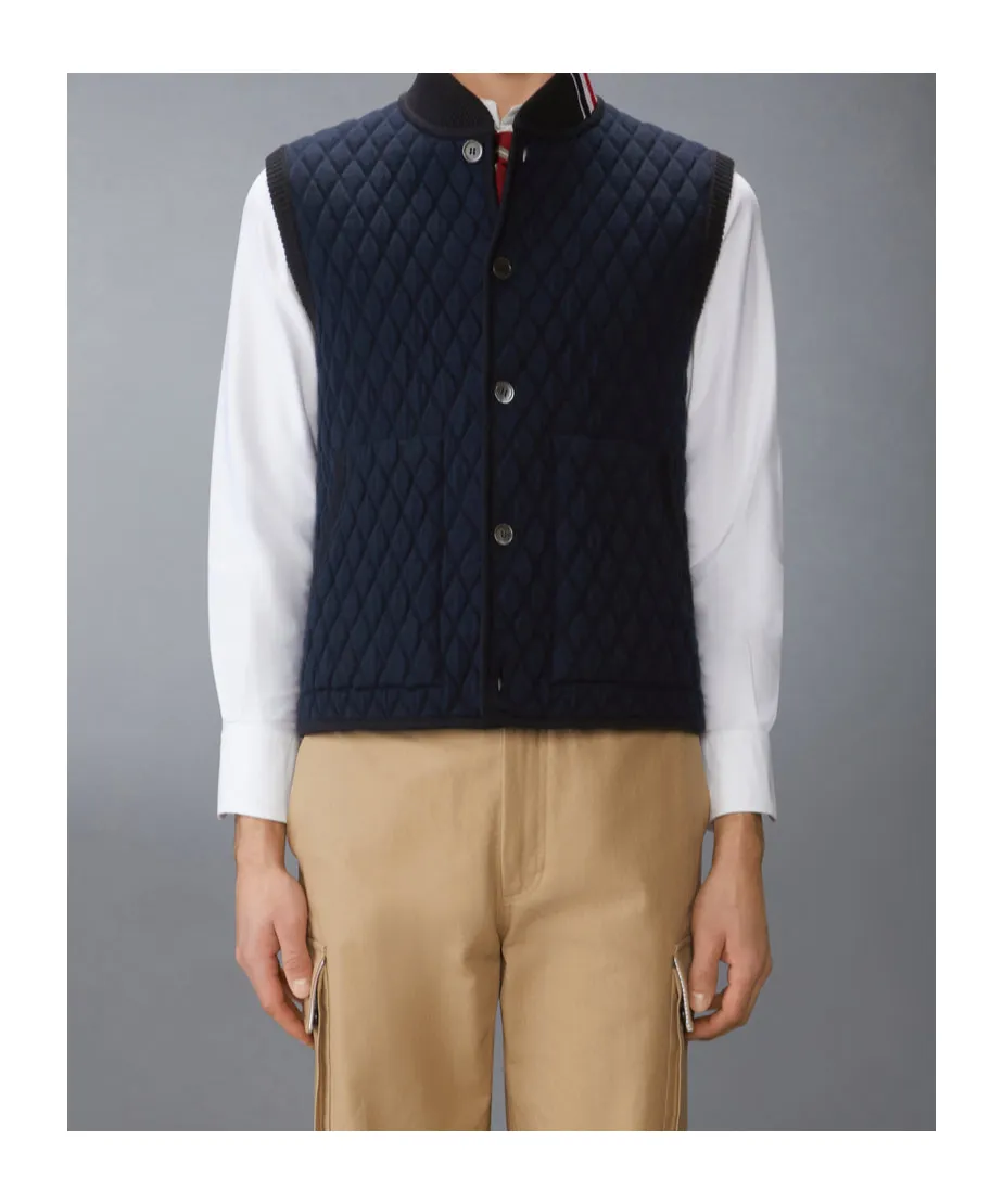 Rwb Stripe-Detail Quilted Vest
