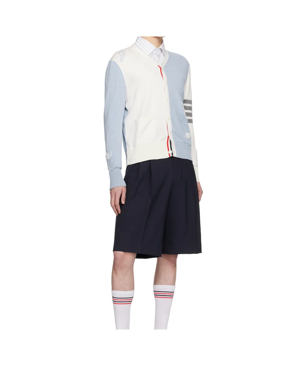Feather-Intarsia Cotton Cardigan