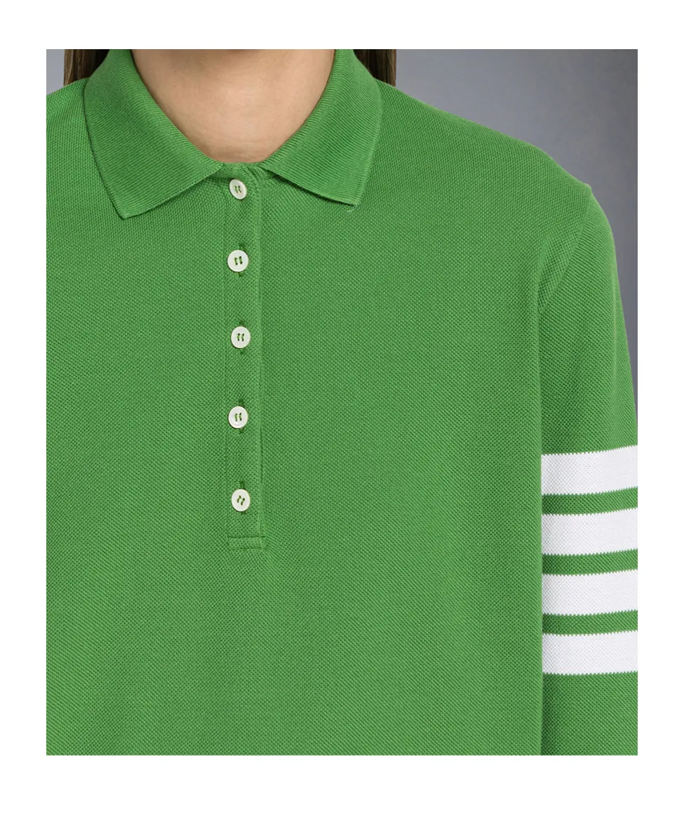 4-Bar Long-Sleeved Polo Top