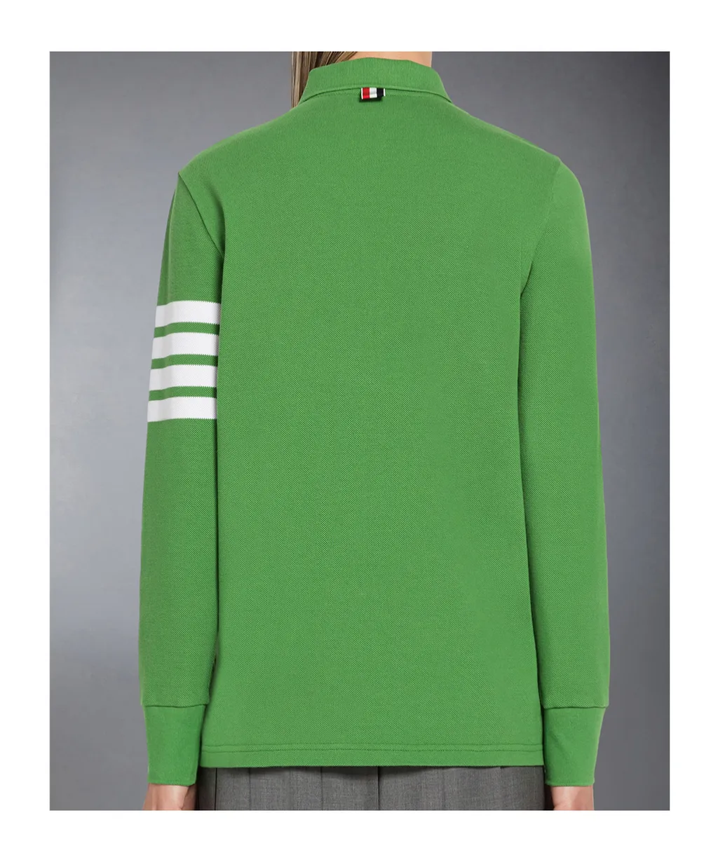4-Bar Long-Sleeved Polo Top
