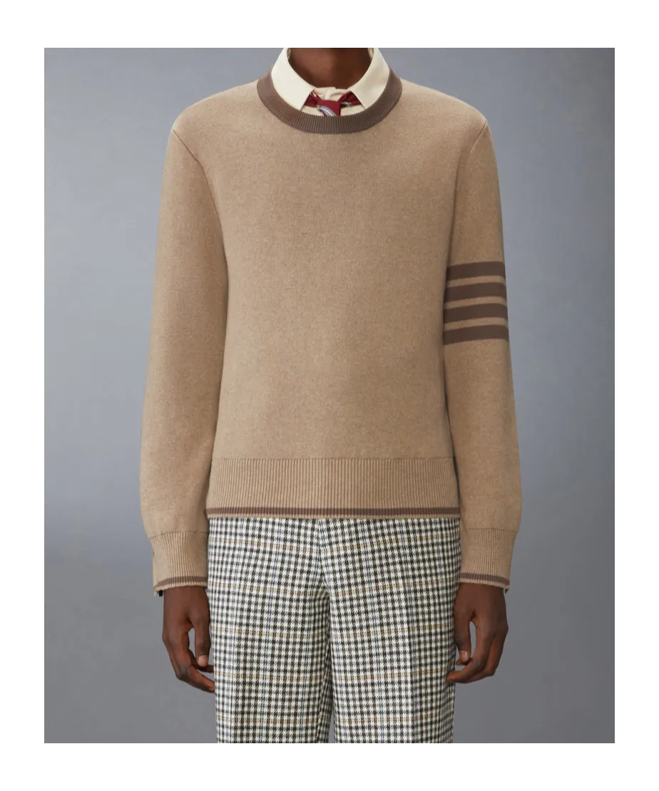 4-Bar Stripe Detailed Knitted Jumper