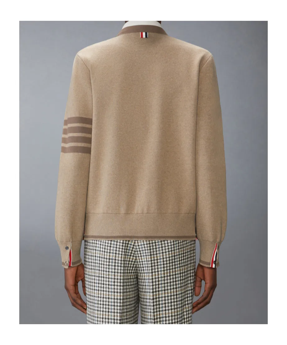 4-Bar Striped Long Sleeved Cardigan