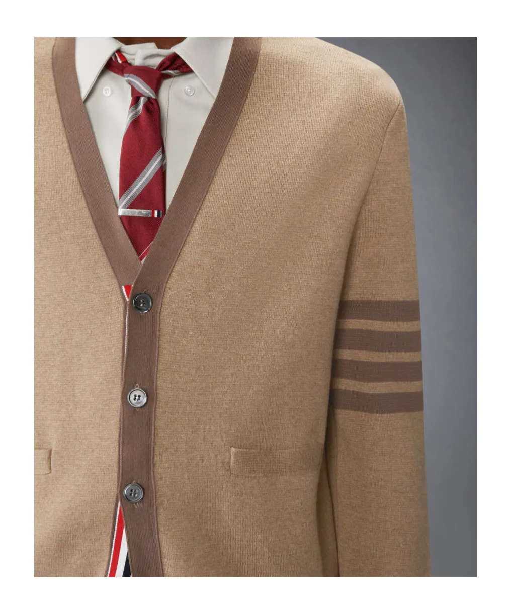 4-Bar Striped Long Sleeved Cardigan