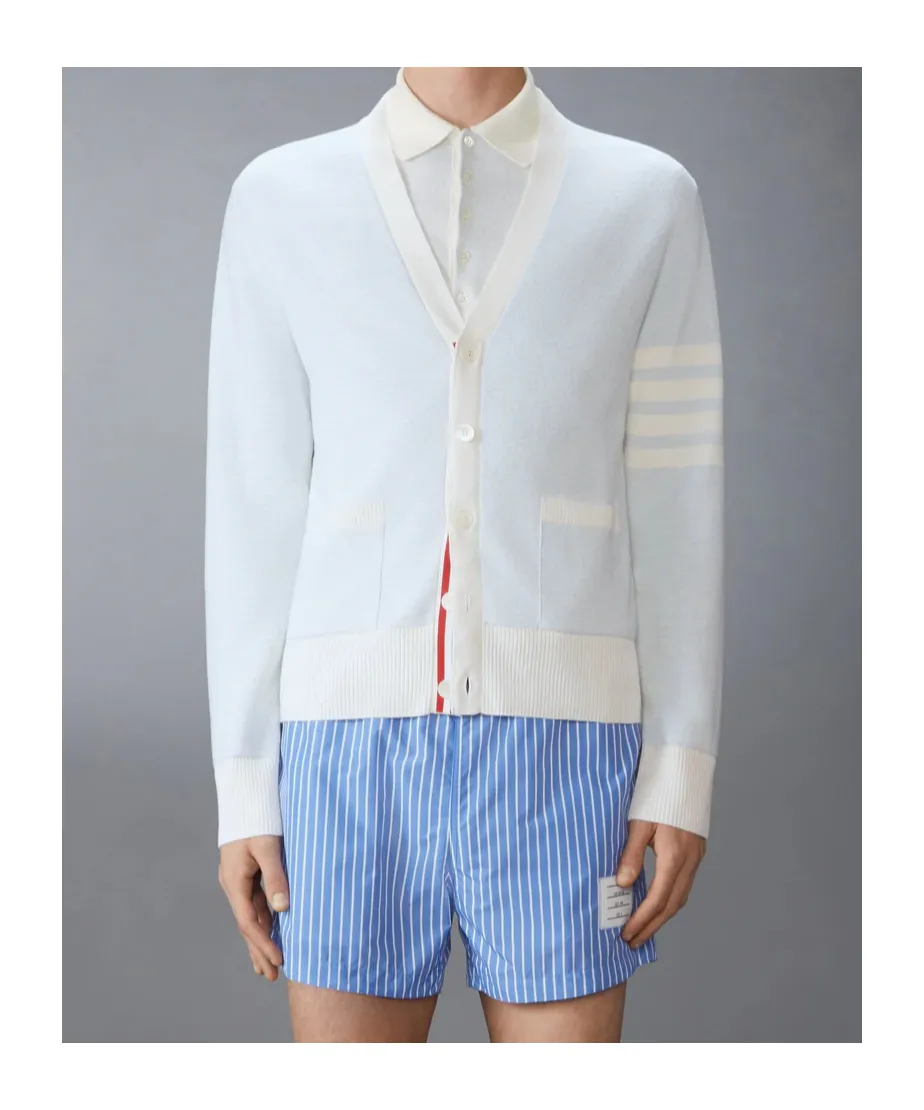 4-Bar Stripe V-Neck Cardigan