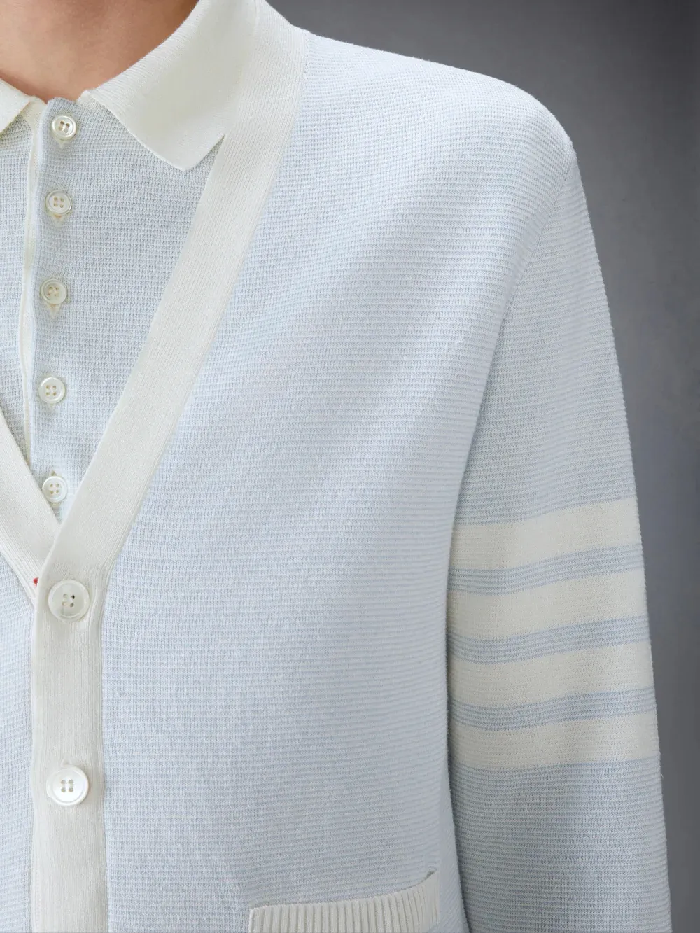 4-Bar Stripe V-Neck Cardigan