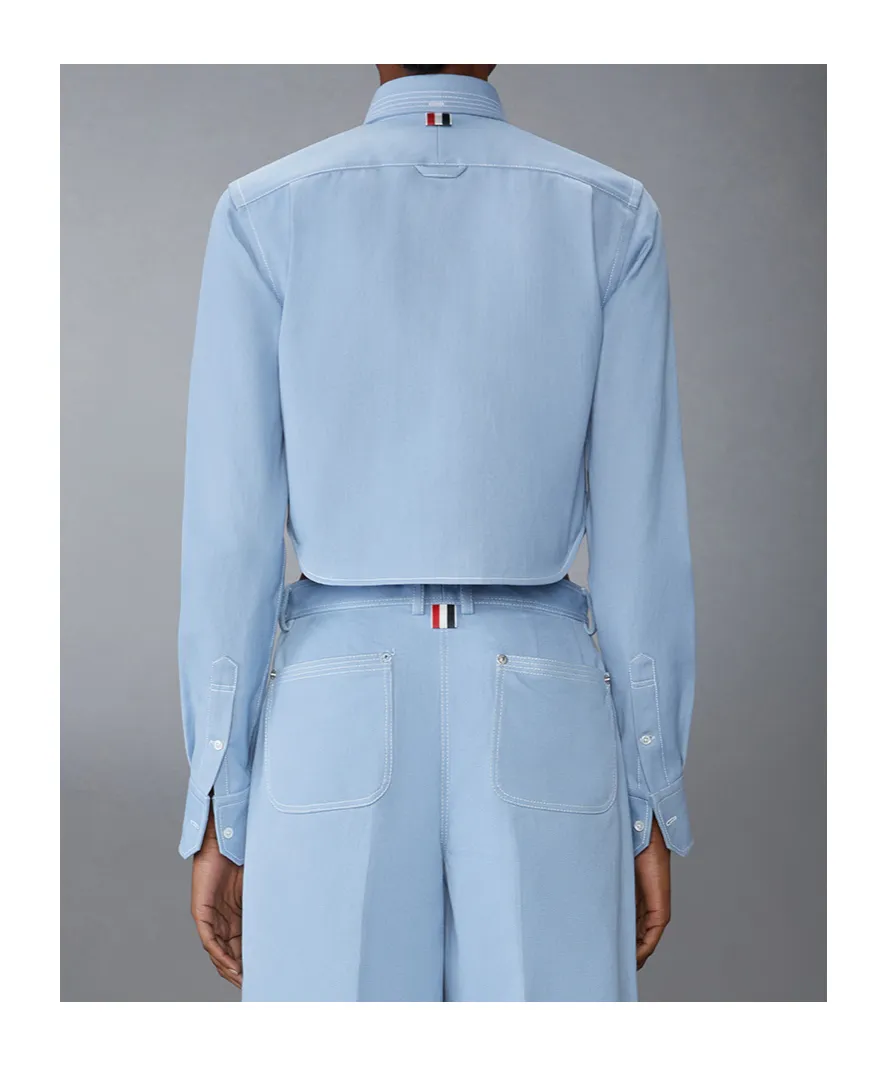 Denim Classic Cropped Long Sleeved Shirt