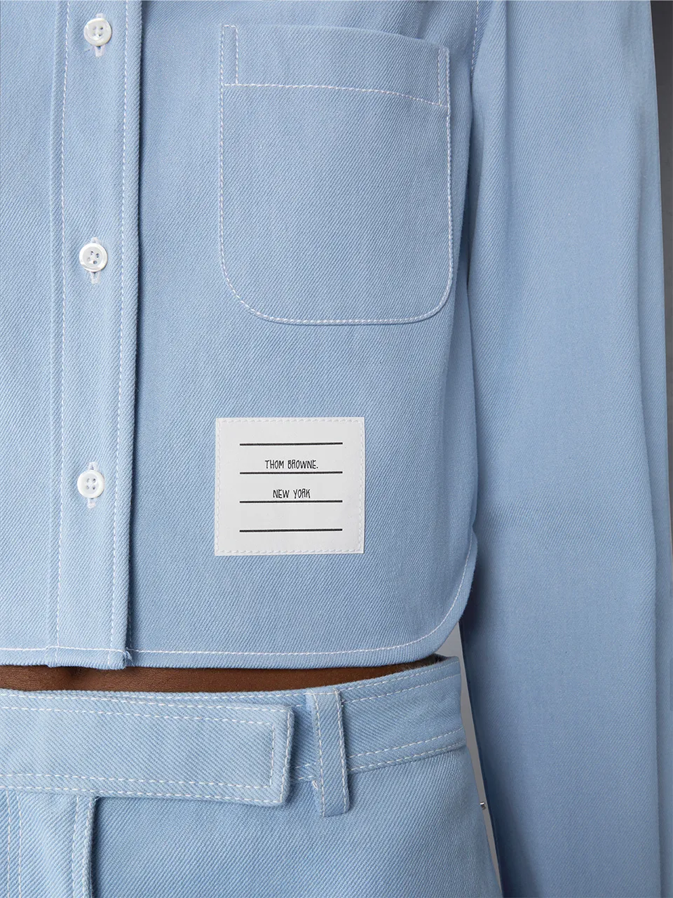 Denim Classic Cropped Long Sleeved Shirt