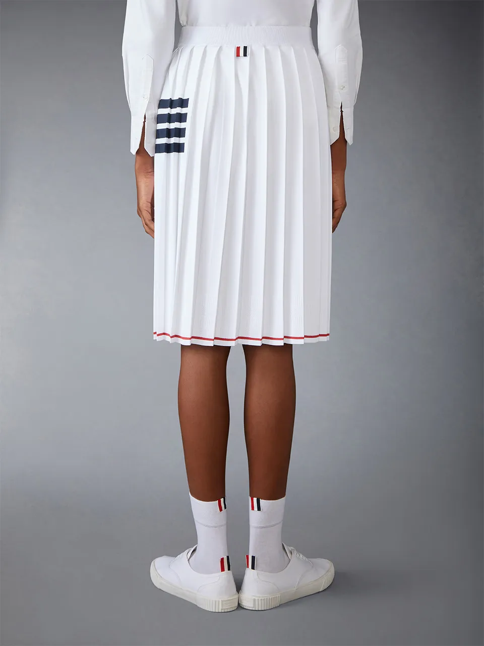 Pleated Midi Skirt With Dachshund Intarsia