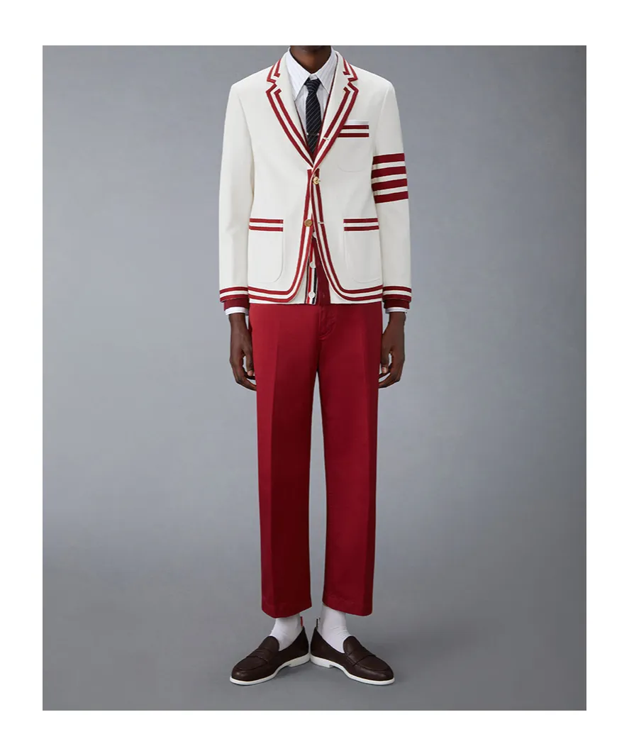 4-Bar Stripe Cotton Cardigan