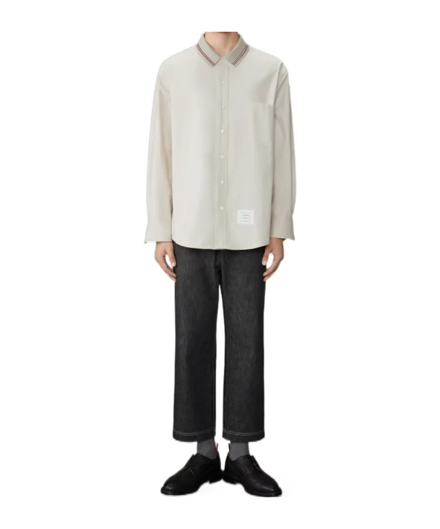 Rwb Striped Curved Hem Shirt