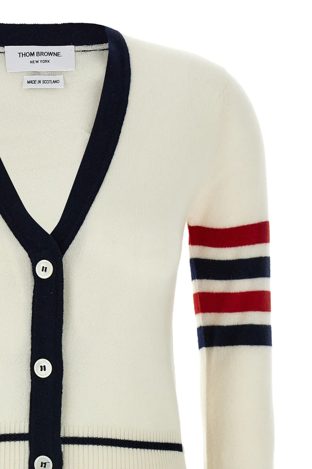 4-Bar Stripe Knitted Cardigan