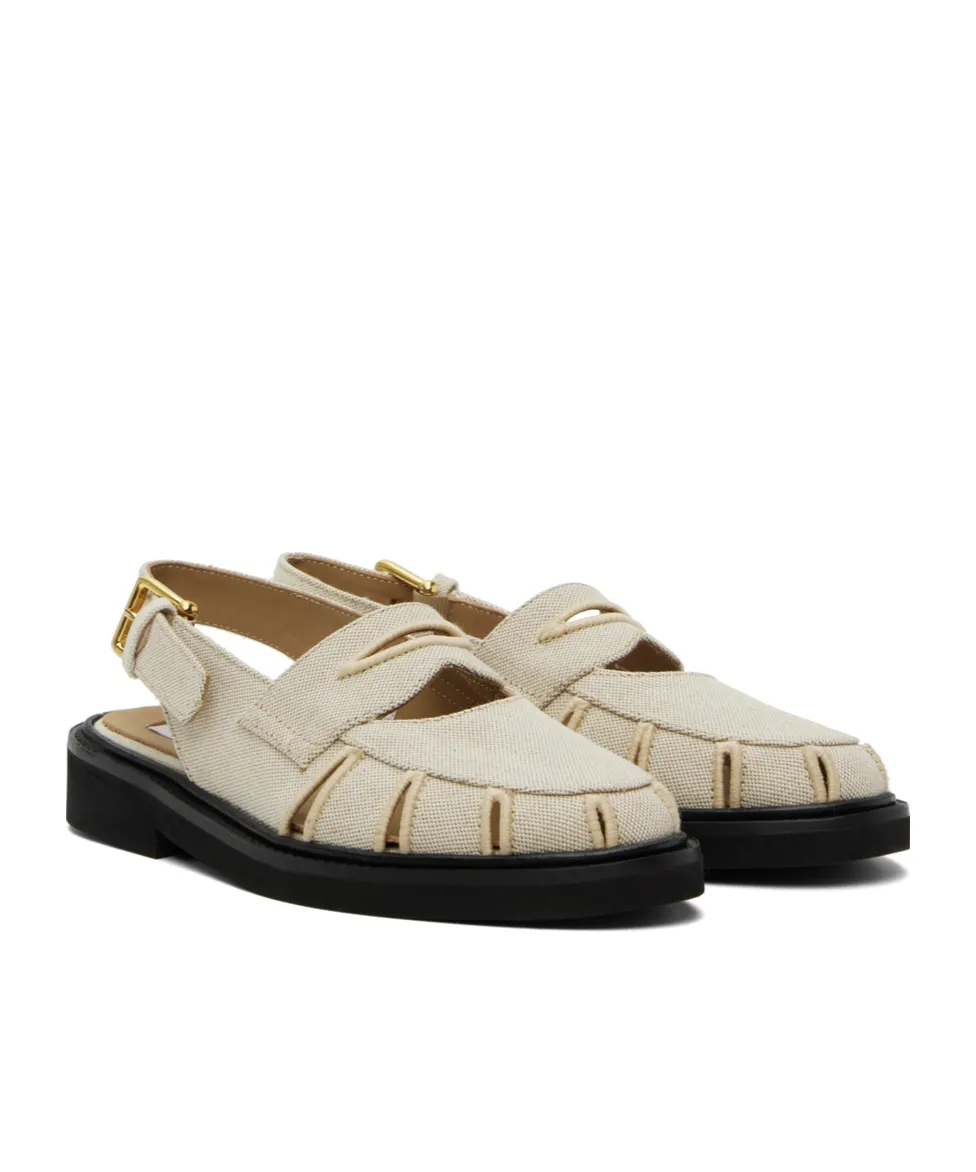 Cut-Out Detailing Cotton Sandals