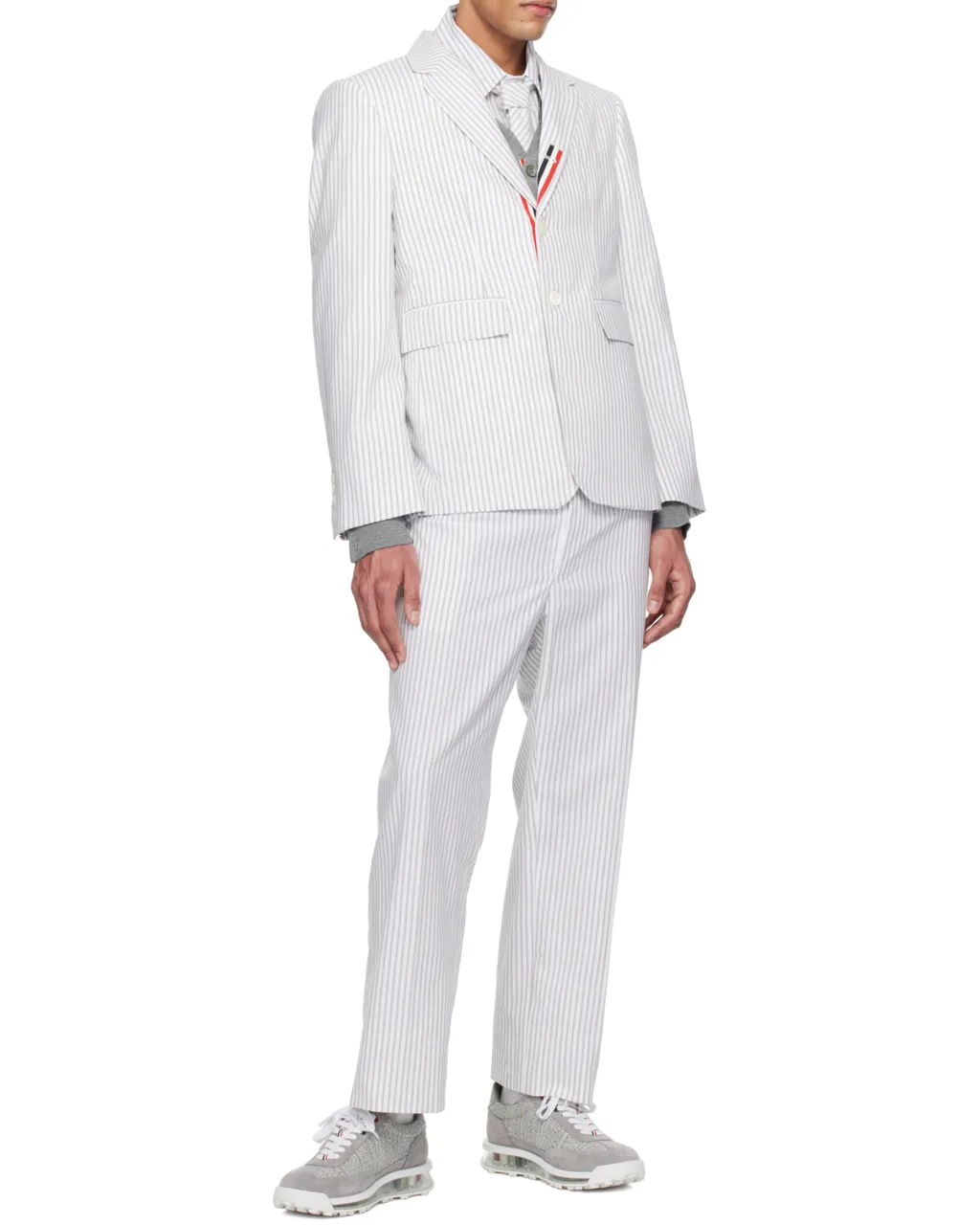 Single-Breasted Striped Blazer