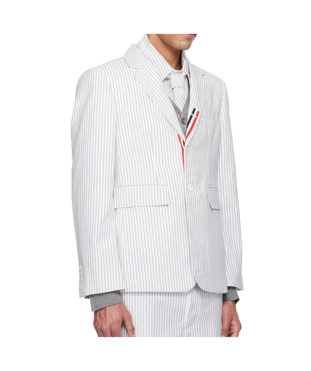 Single-Breasted Striped Blazer