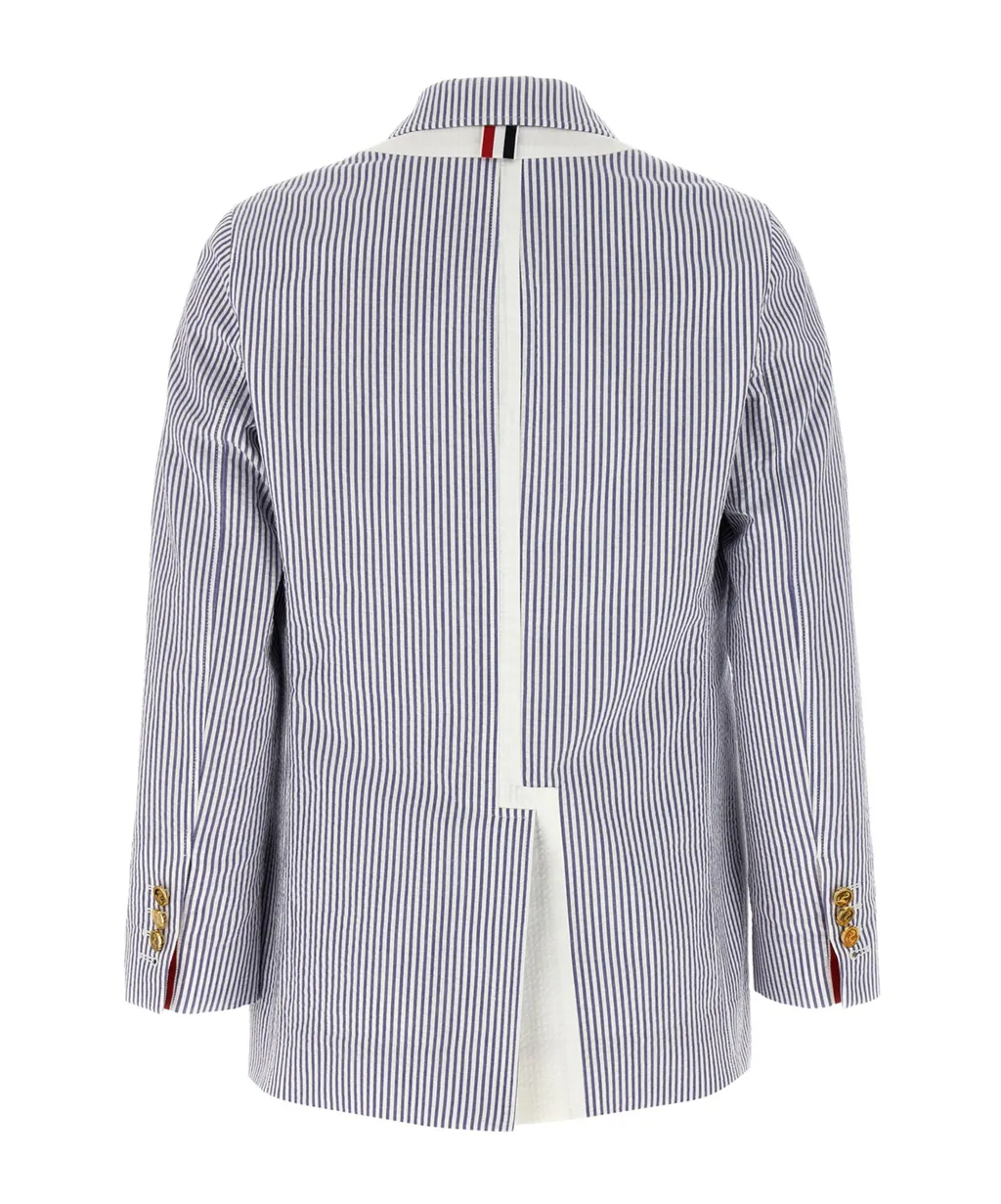 Single-Breasted Seersucker Blazer
