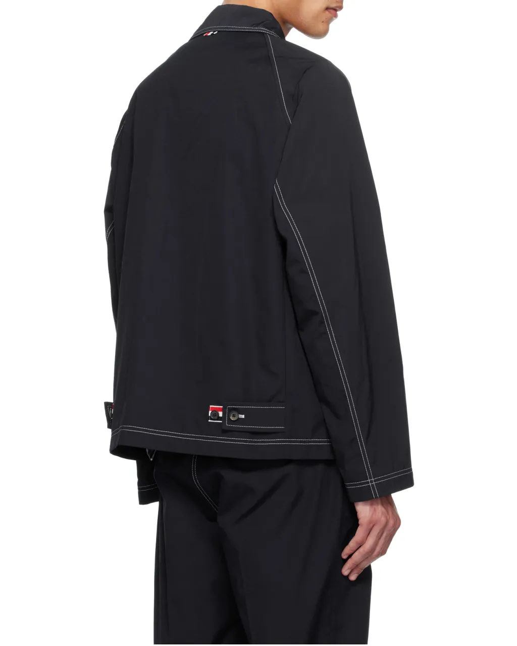 Contrast-Stitching Raglan Jacket