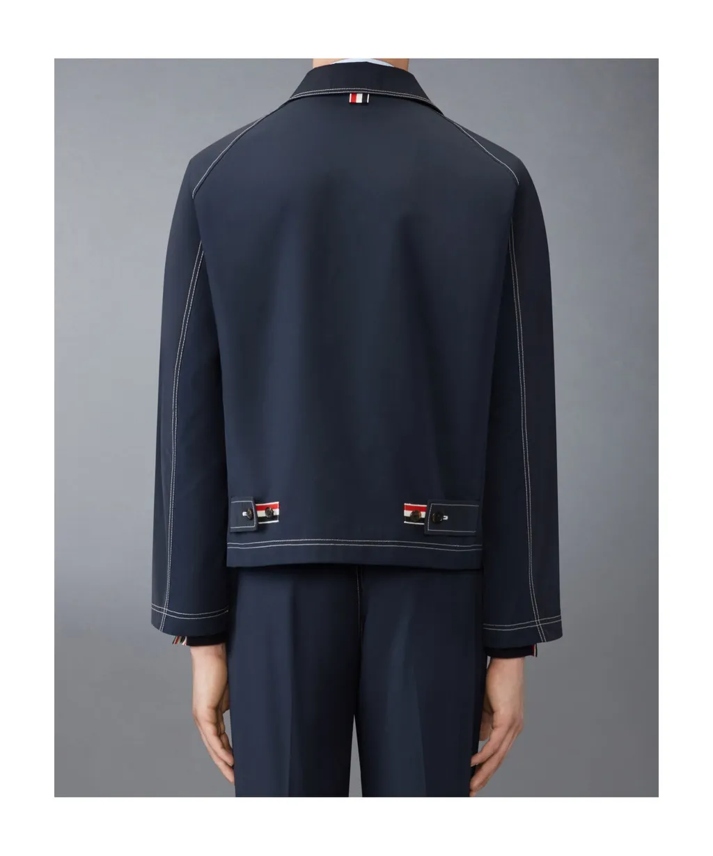 Contrast-Stitching Raglan Jacket