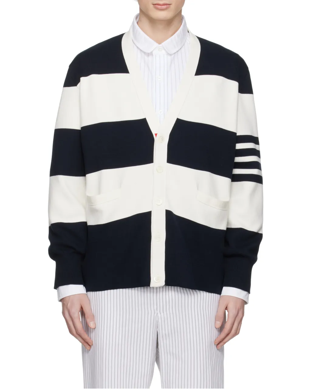 Striped V-Neck Cardigan