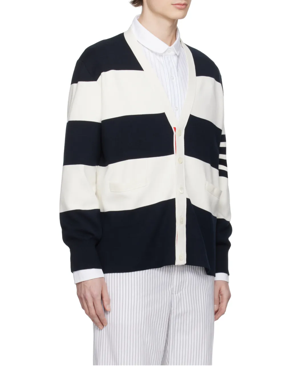 Striped V-Neck Cardigan