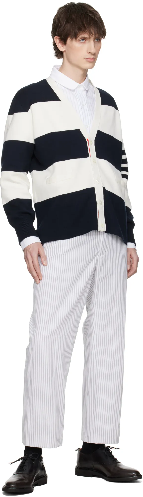 Striped V-Neck Cardigan
