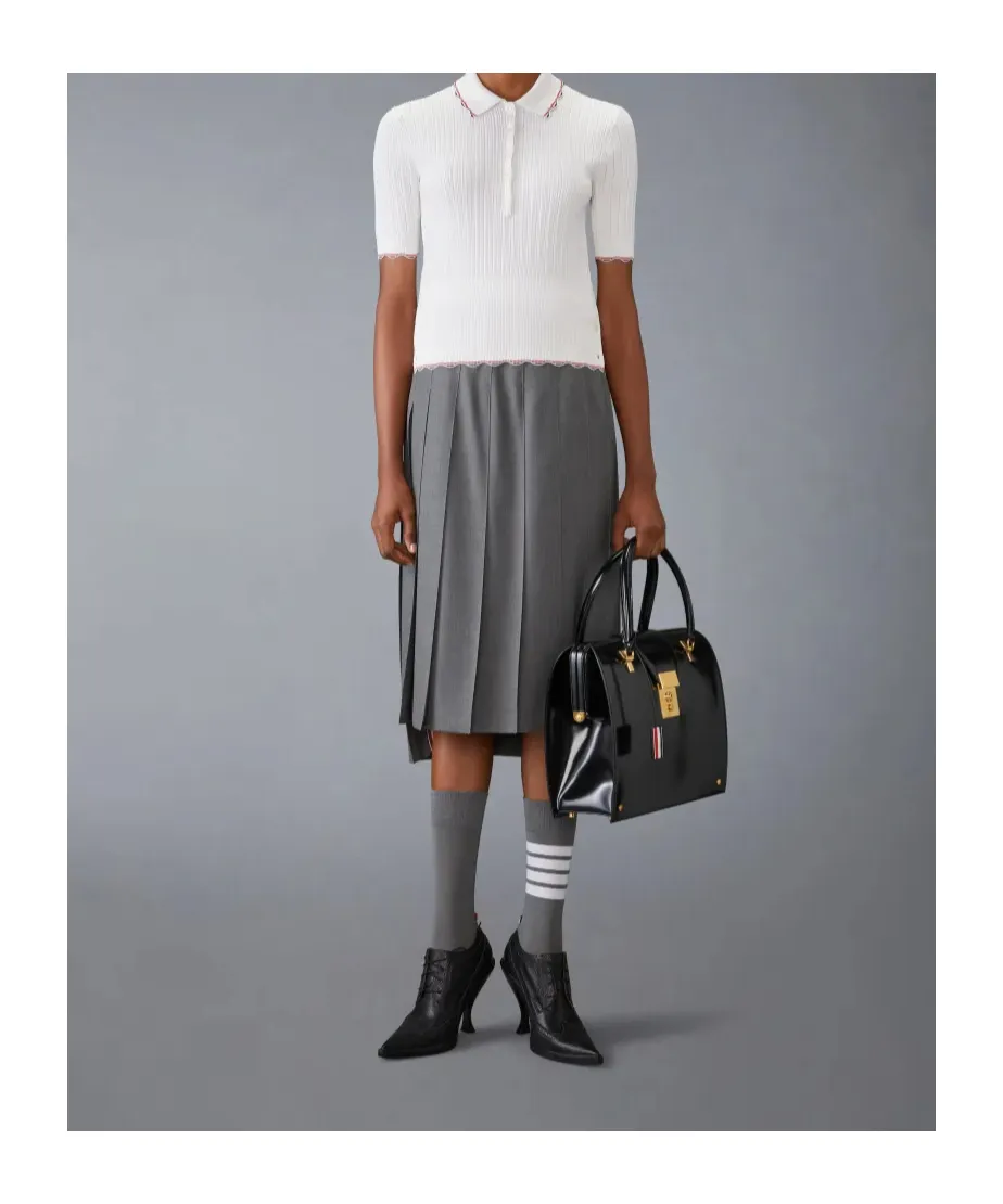 Rwb-Stripe Ribbed-Knit Polo Top