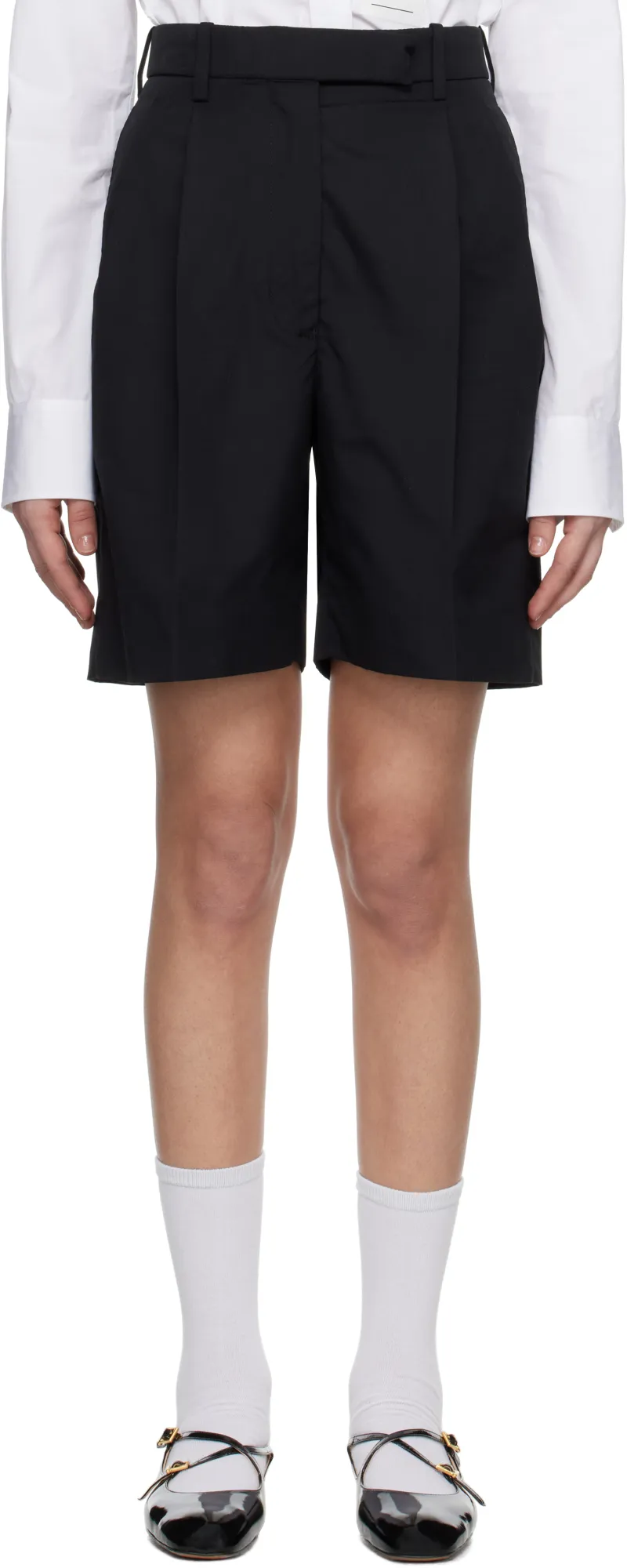 High-Waisted Double-Pleat Shorts
