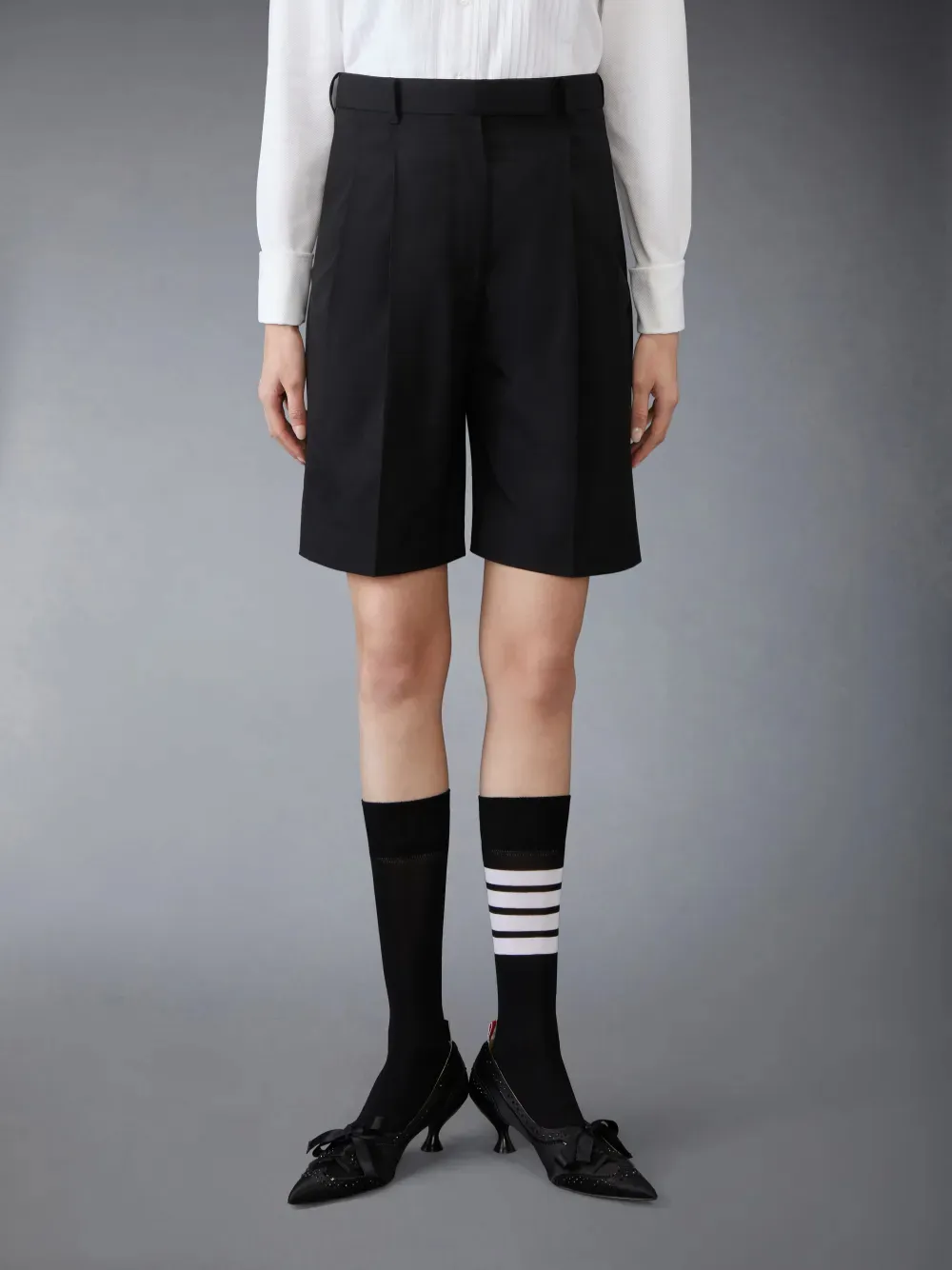High-Waisted Double-Pleat Shorts