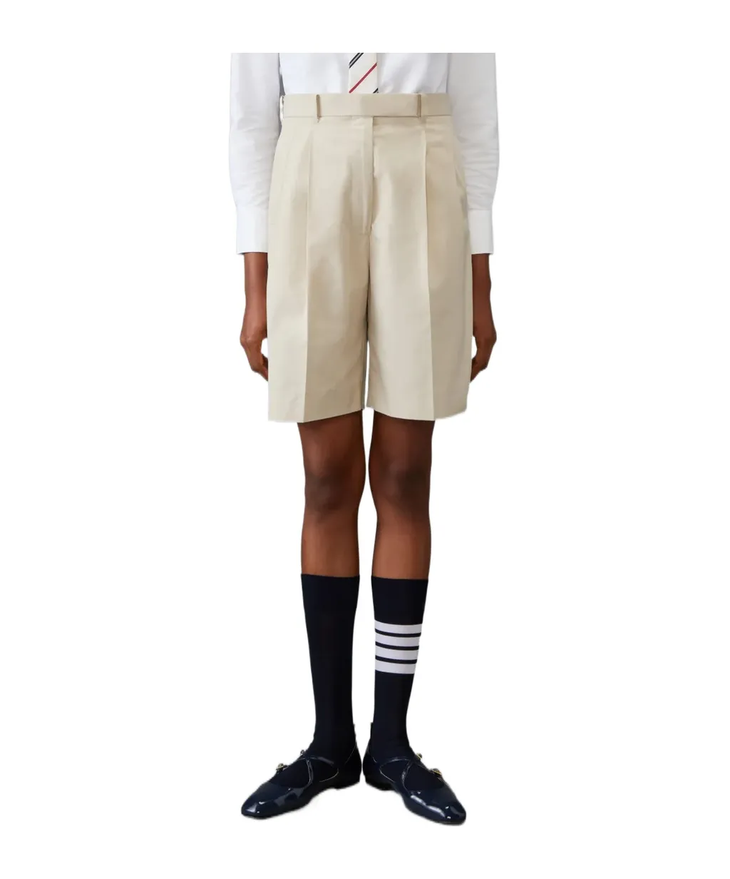 Typewriter Cloth Double Pleat Shorts