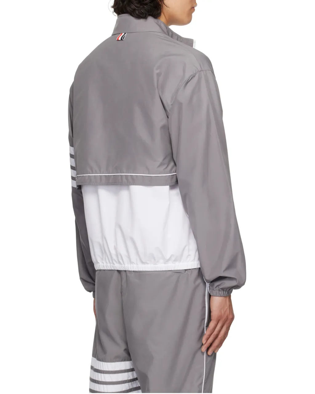 4-Bar Stripe Detailed Zipped Windbreaker