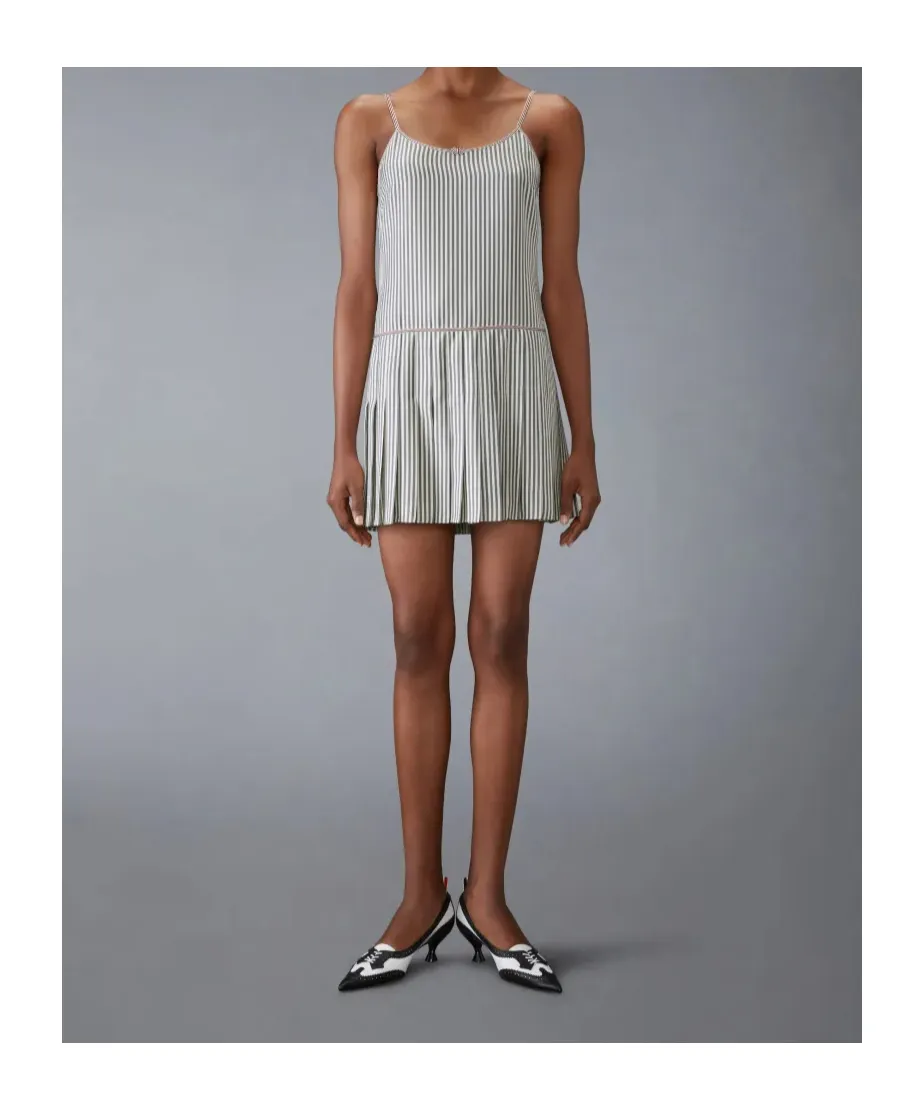 Striped Pleated Minidress