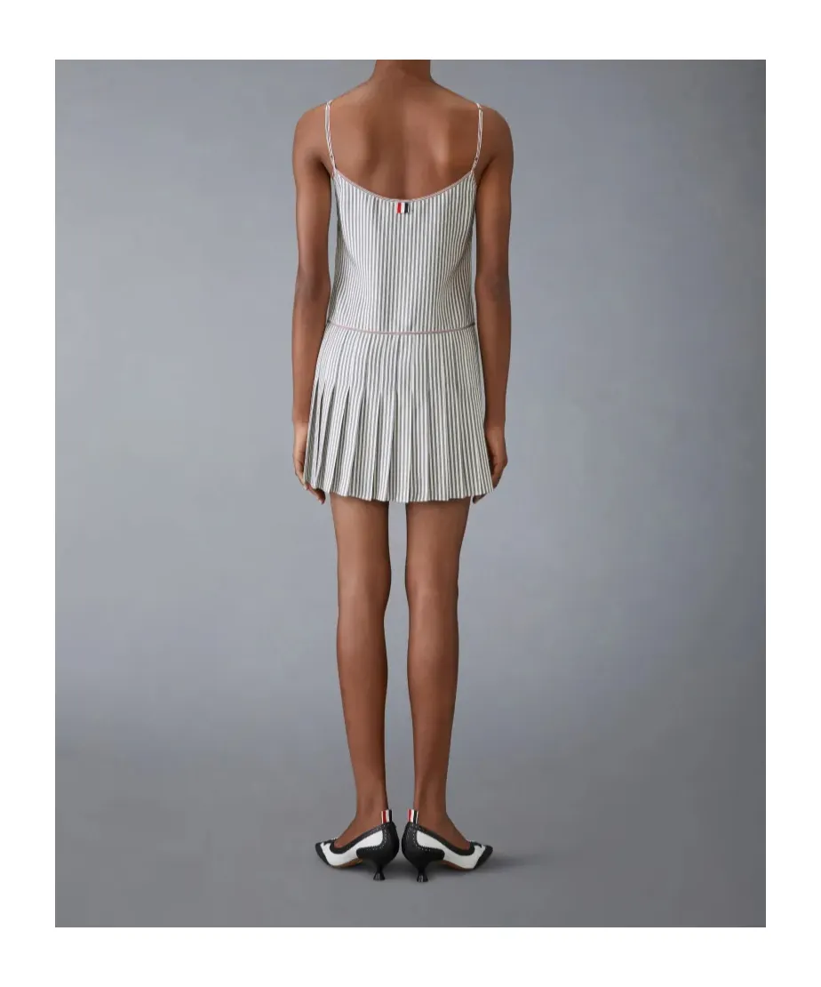 Striped Pleated Minidress