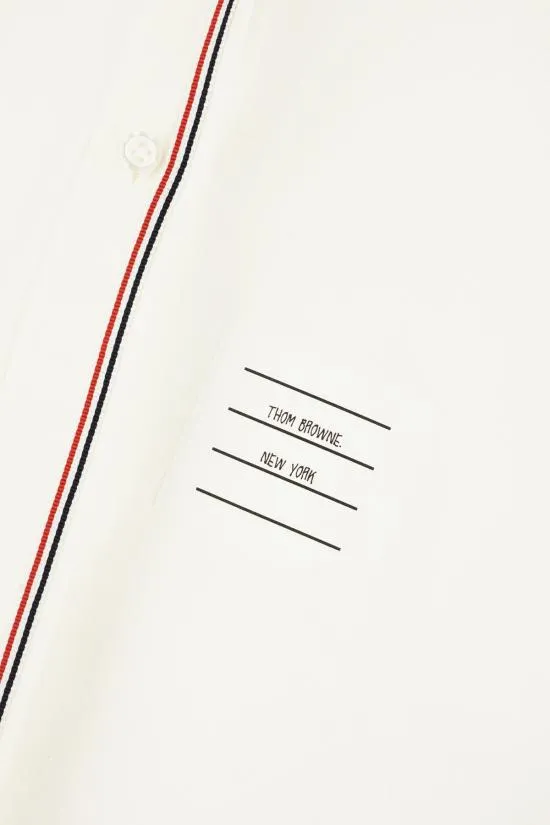 Logo Patch Striped-Trim Shirt
