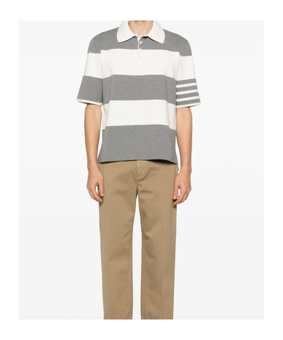 Striped Short Sleeved Polo Shirt