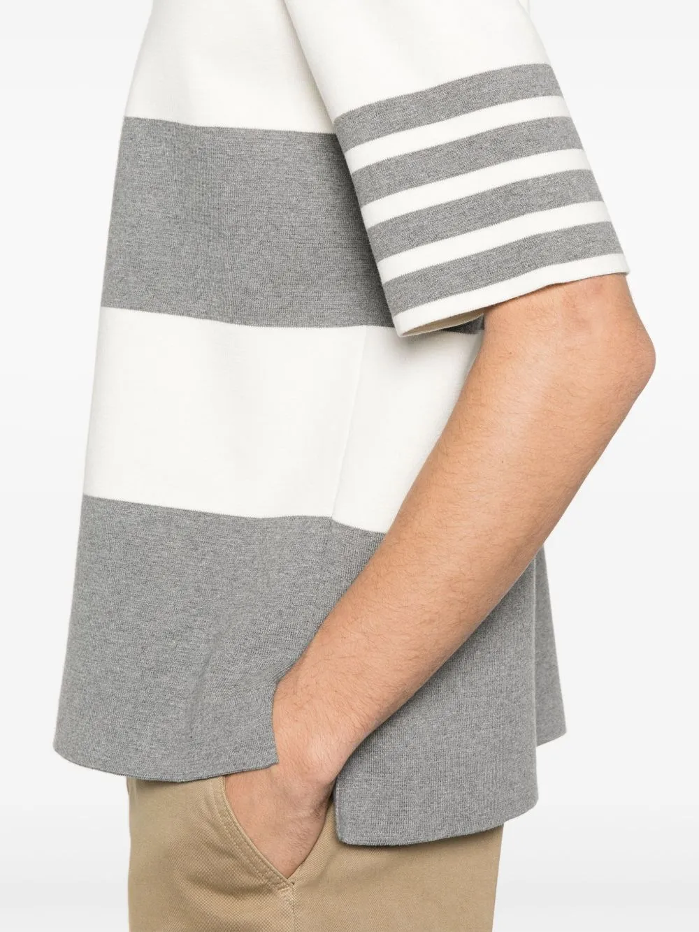 Striped Short Sleeved Polo Shirt