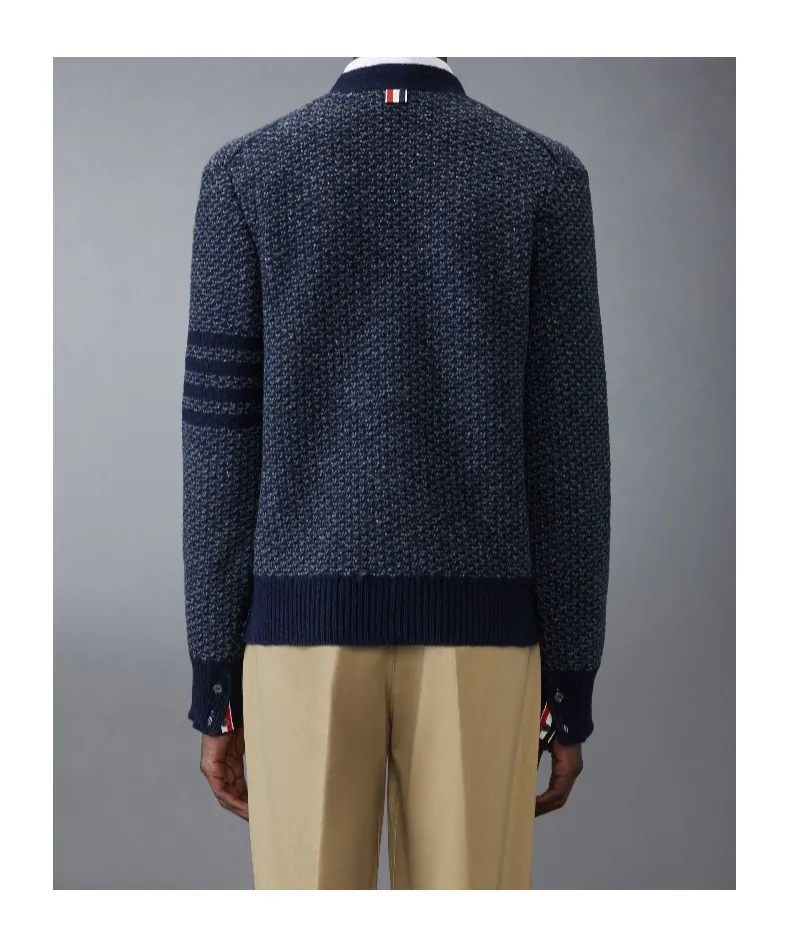 4-Bar Textured-Knit Cardigan